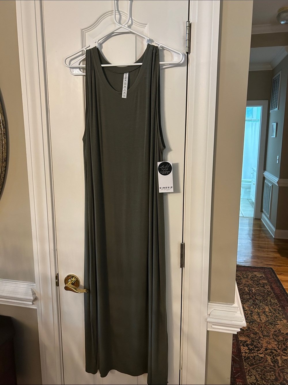 Kinesis Olive Sleeveless Maxi Dress - Relaxed Tank Style